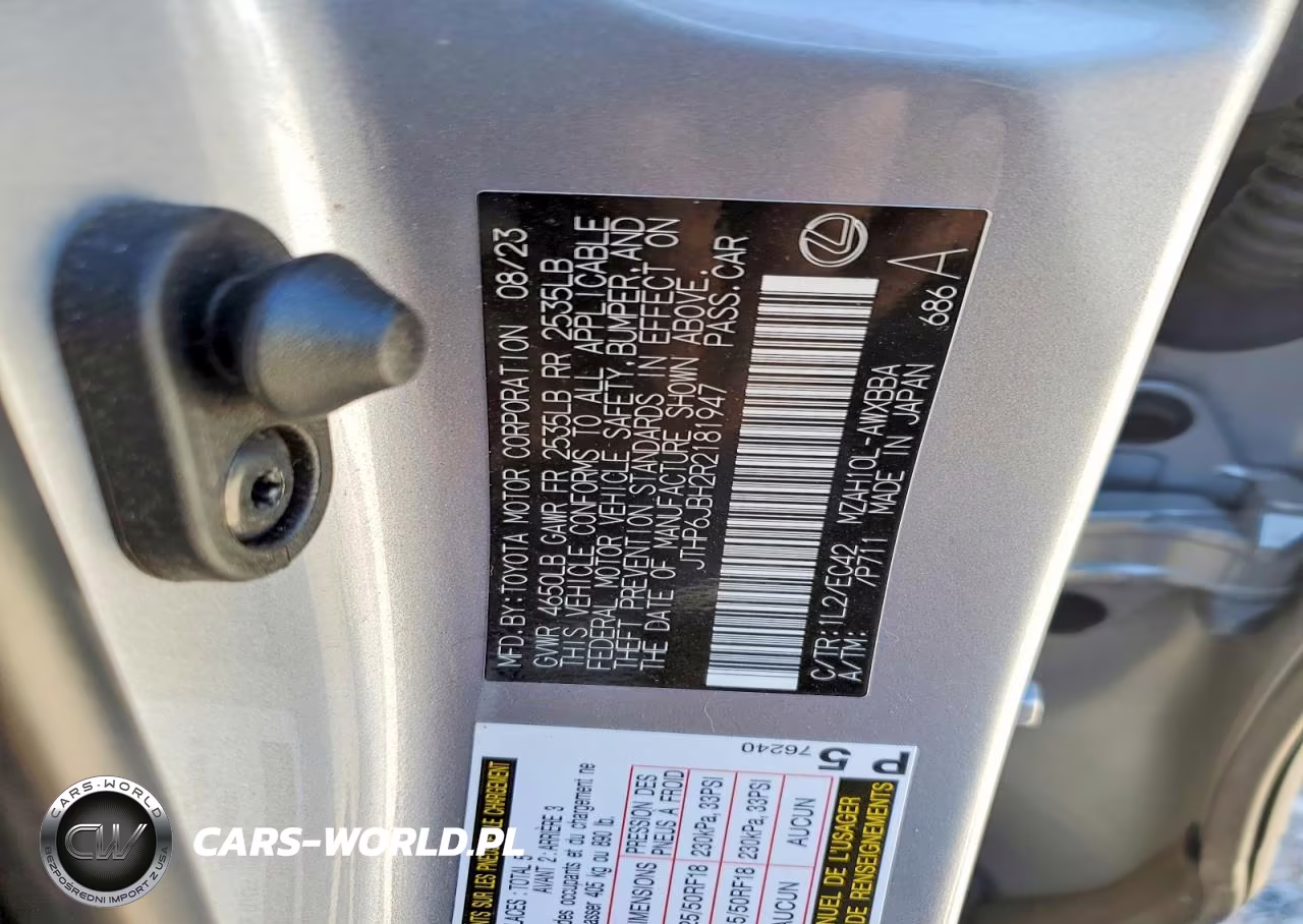 2024 Lexus Ux 250H Premium VIN:JTHP6JBH2R2181947 - 14