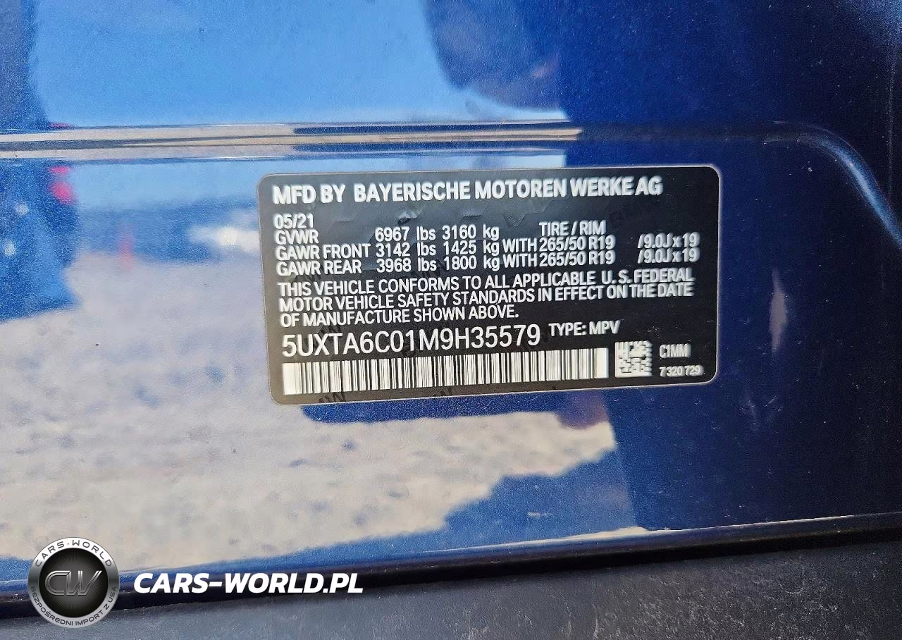 2021 BMW X5 xDrive45E VIN:5UXTA6C01M9H35579 - 12