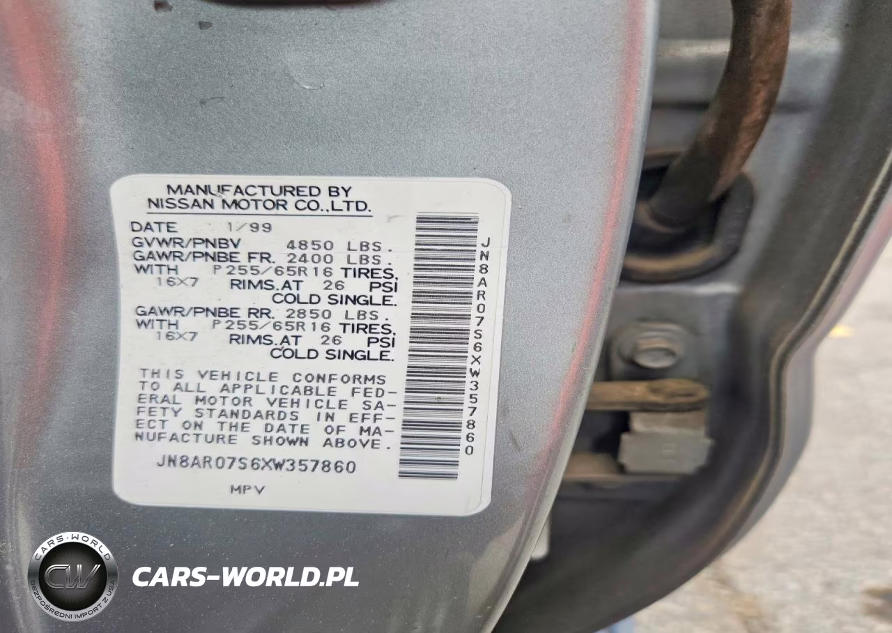 1999 Nissan Pathfinder Xe VIN:JN8AR07S6XW357860 - 13