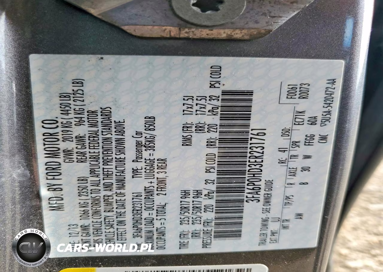 2014 Ford Fusion Se VIN:3FA6P0HD3ER231761 - 12
