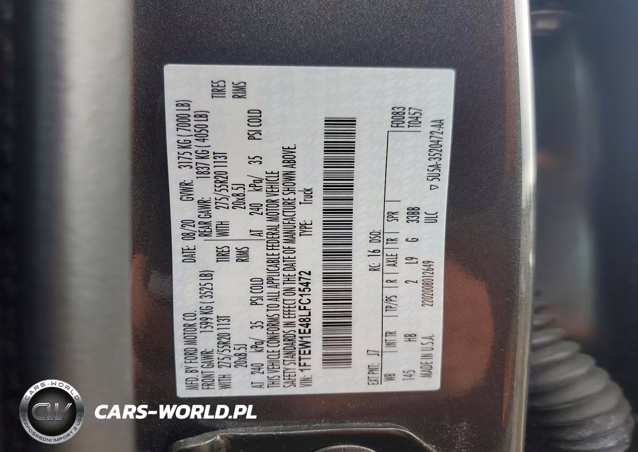 2020 Ford F150 Supercrew VIN:1FTEW1E48LFC15472 - 12