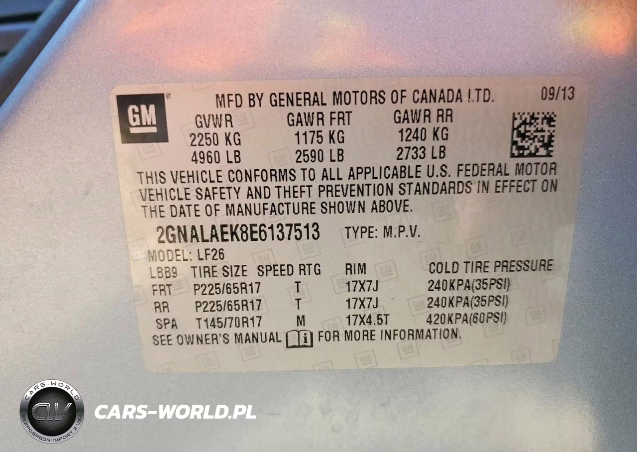 2014 Chevrolet Equinox Ls VIN:2GNALAEK8E6137513 - 13
