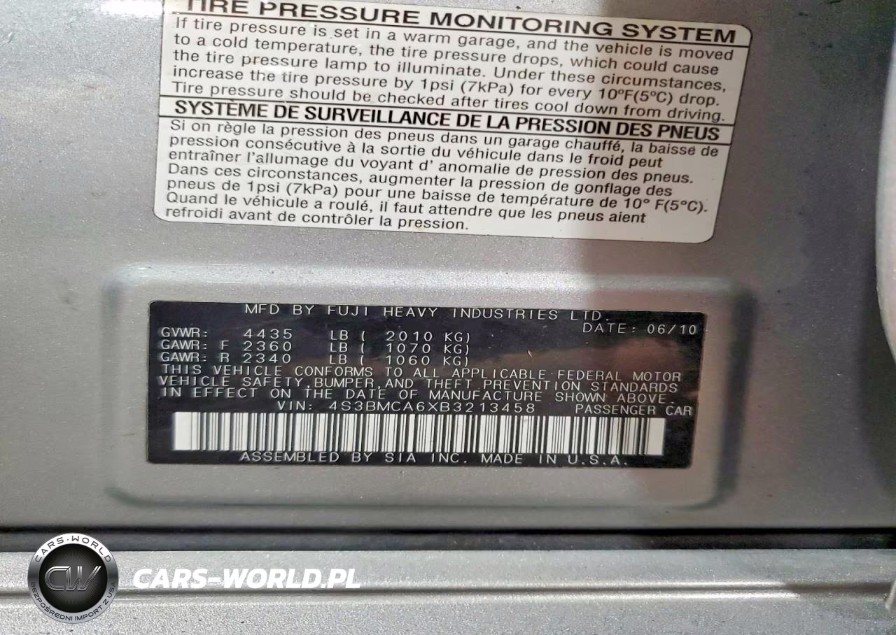 2011 Subaru Legacy 2.5I VIN:4S3BMCA6XB3213458 - 13