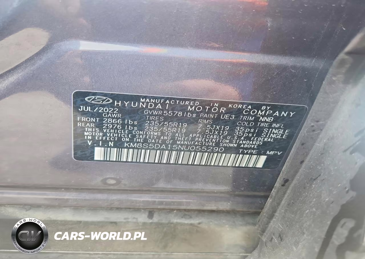 2022 Hyundai Santa Fe Limited VIN:KM8S5DA15NU055290 - 13