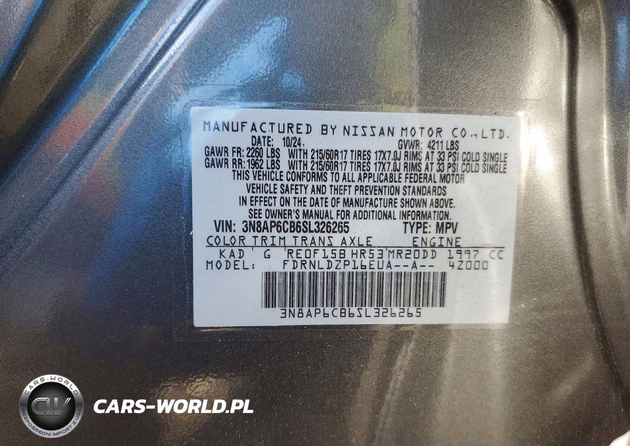 2025 Nissan Kicks Sv VIN:3N8AP6CB6SL326265 - 14