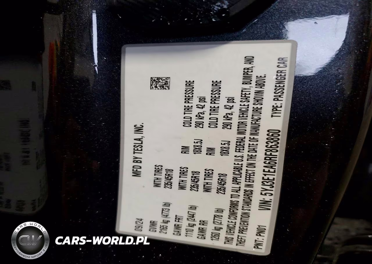 2024 Tesla Model 3 VIN:5YJ3E1EA6RF863860 - 12