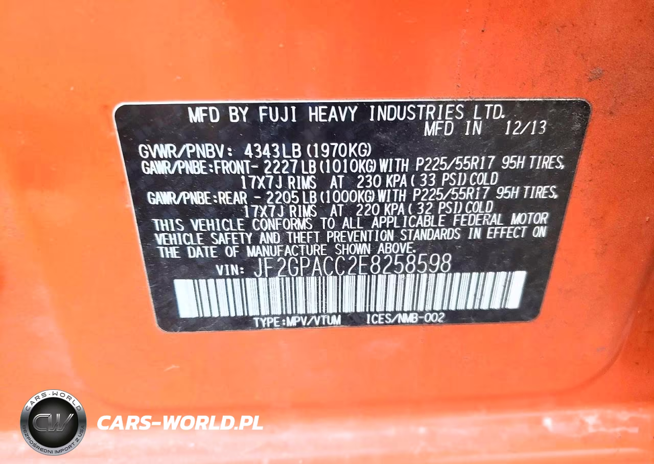 2014 Subaru Xv Crosstrek 2.0 Premium VIN:JF2GPACC2E8258598 - 13