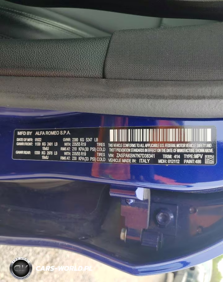 2022 Alfa Romeo Stelvio Ti VIN:ZASPAKBN7N7D38341 - 13