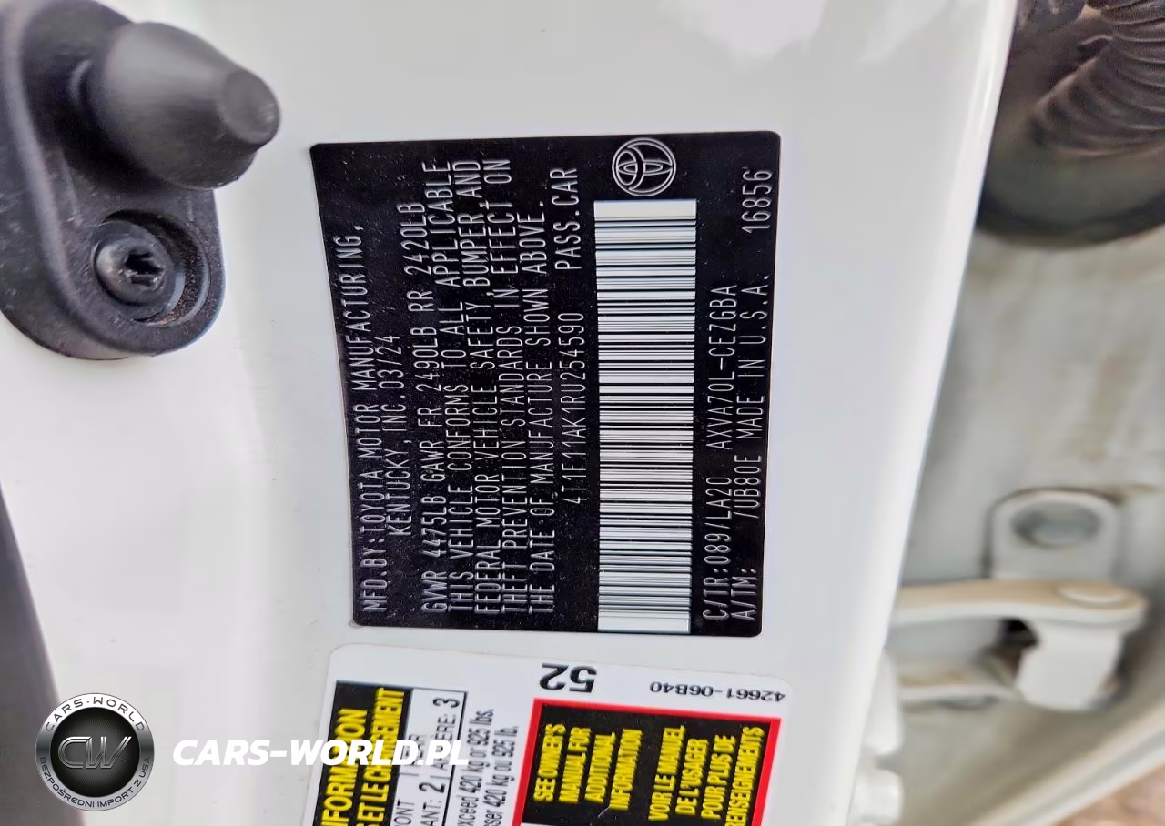 2024 Toyota Camry Xle VIN:4T1F11AK1RU254590 - 12
