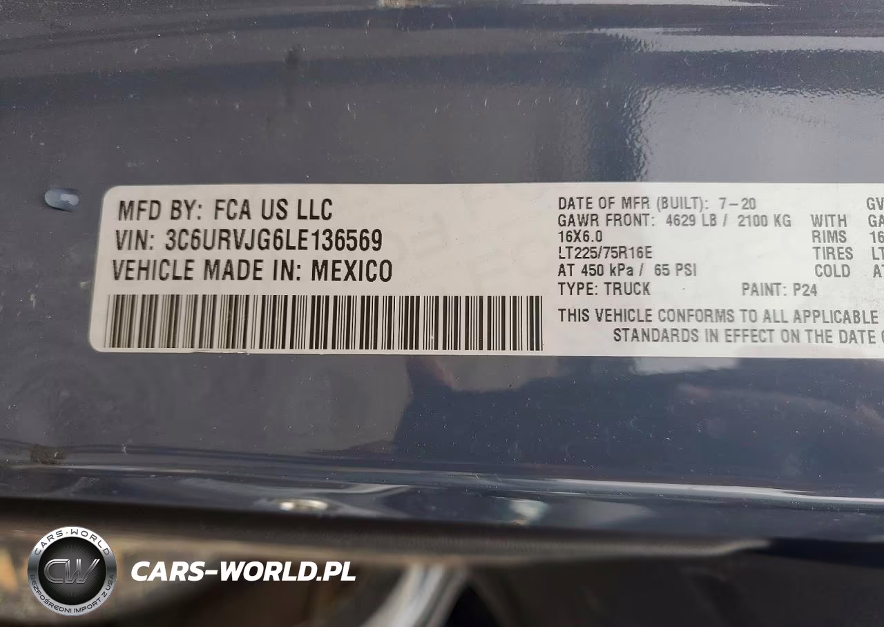 2020 Ram Promaster 3500 Delivery Van VIN:3C6URVJG6LE136569 - 13