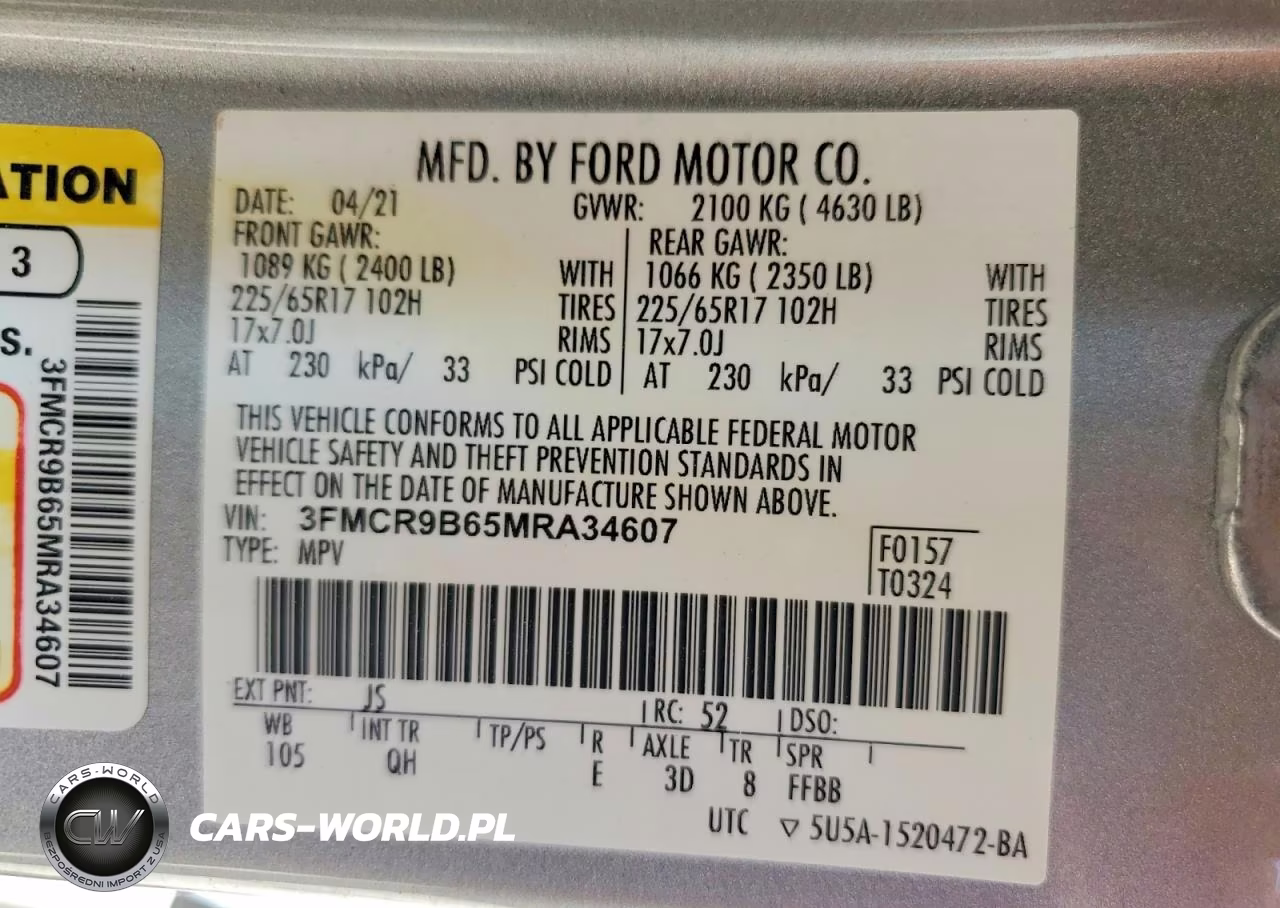 2021 Ford Bronco Sport Big Bend VIN:3FMCR9B65MRA34607 - 13