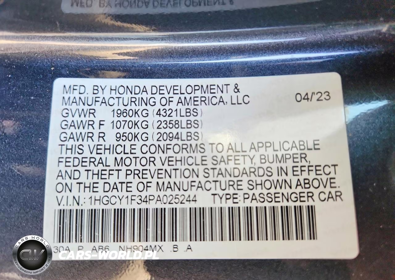 2023 Honda Accord Ex VIN:1HGCY1F34PA025244 - 13