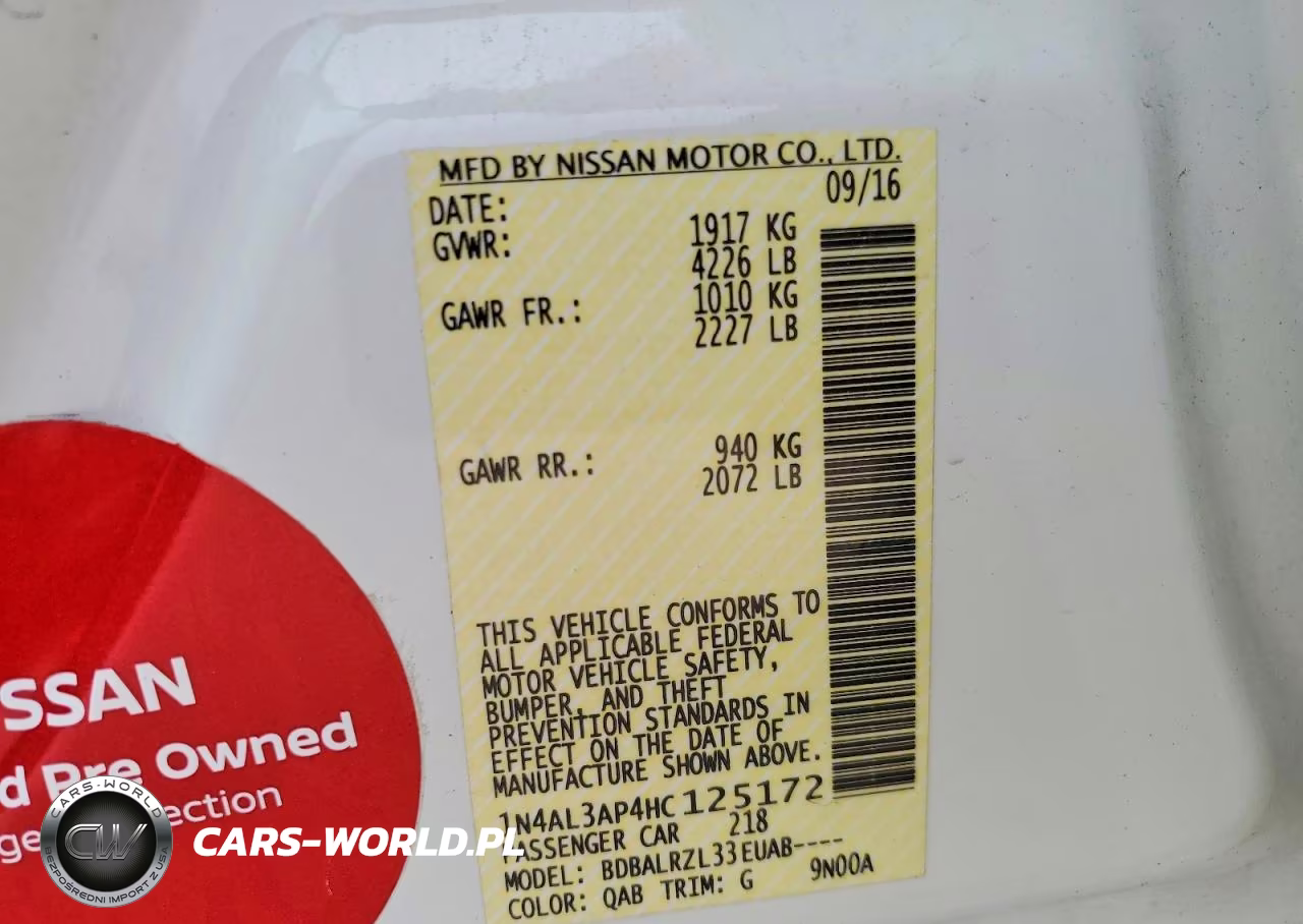 2017 Nissan Altima 2.5 Sl VIN:1N4AL3AP4HC125172 - 12