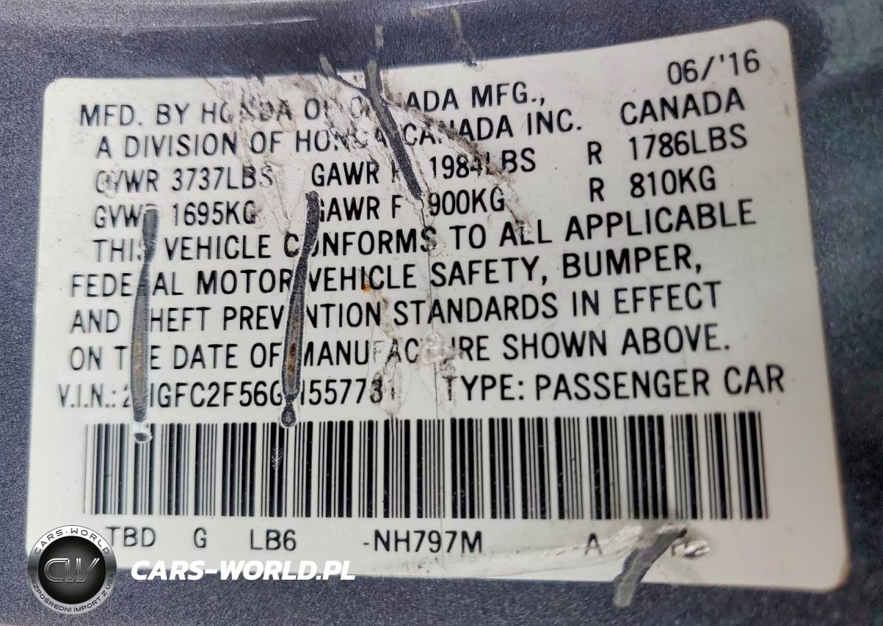 2016 Honda Civic Lx VIN:2HGFC2F56GH557731 - 13