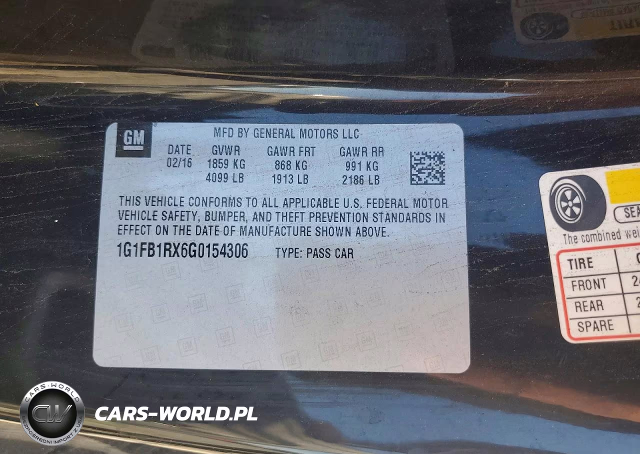 2016 Chevrolet Camaro Lt VIN:1G1FB1RX6G0154306 - 12