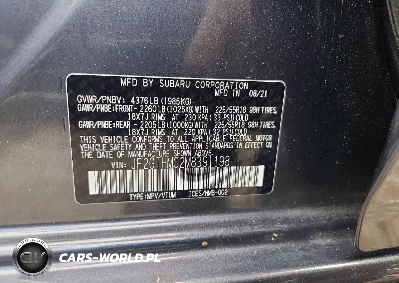 2021 Subaru Crosstrek Limited VIN:JF2GTHMC2M8391198 - 12