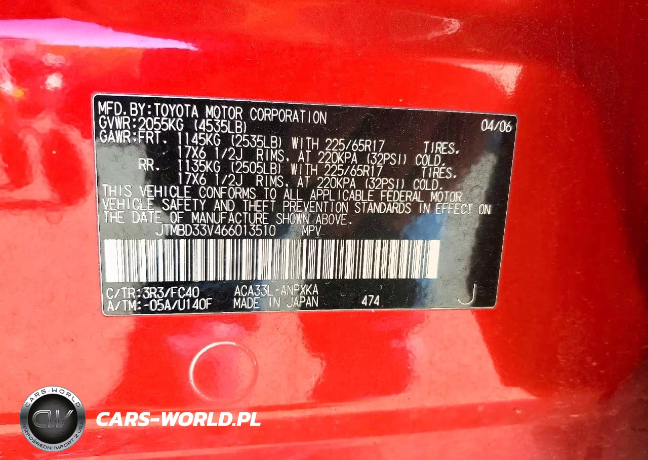 2006 Toyota Rav4 Base VIN:JTMBD33V466013510 - 13