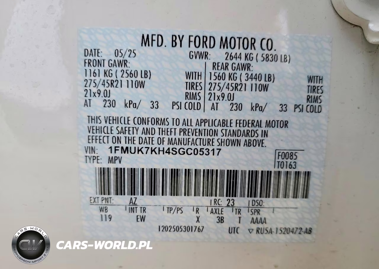 2025 Ford Explorer St-Line VIN:1FMUK7KH4SGC05317 - 13