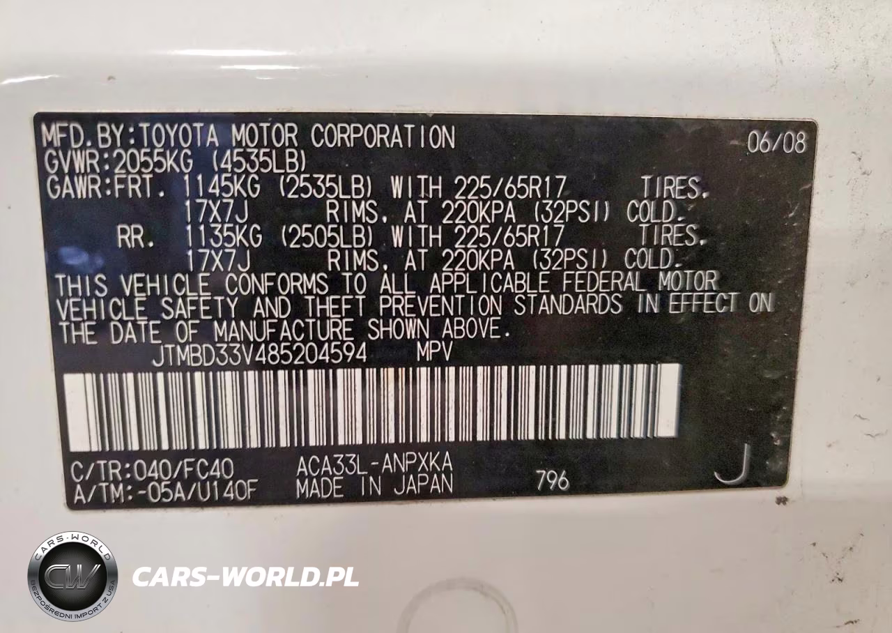 2008 Toyota Rav4 Base VIN:JTMBD33V485204594 - 13