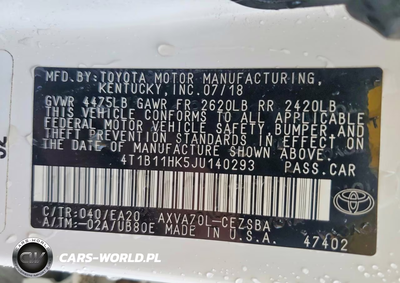 2018 Toyota Camry Se VIN:4T1B11HK5JU140293 - 12