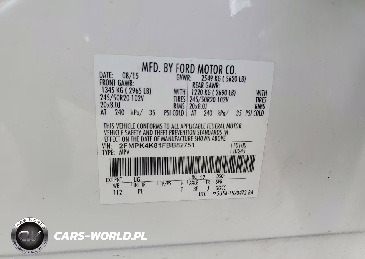 2015 Ford Edge Titanium VIN:2FMPK4K81FBB82751 - 13