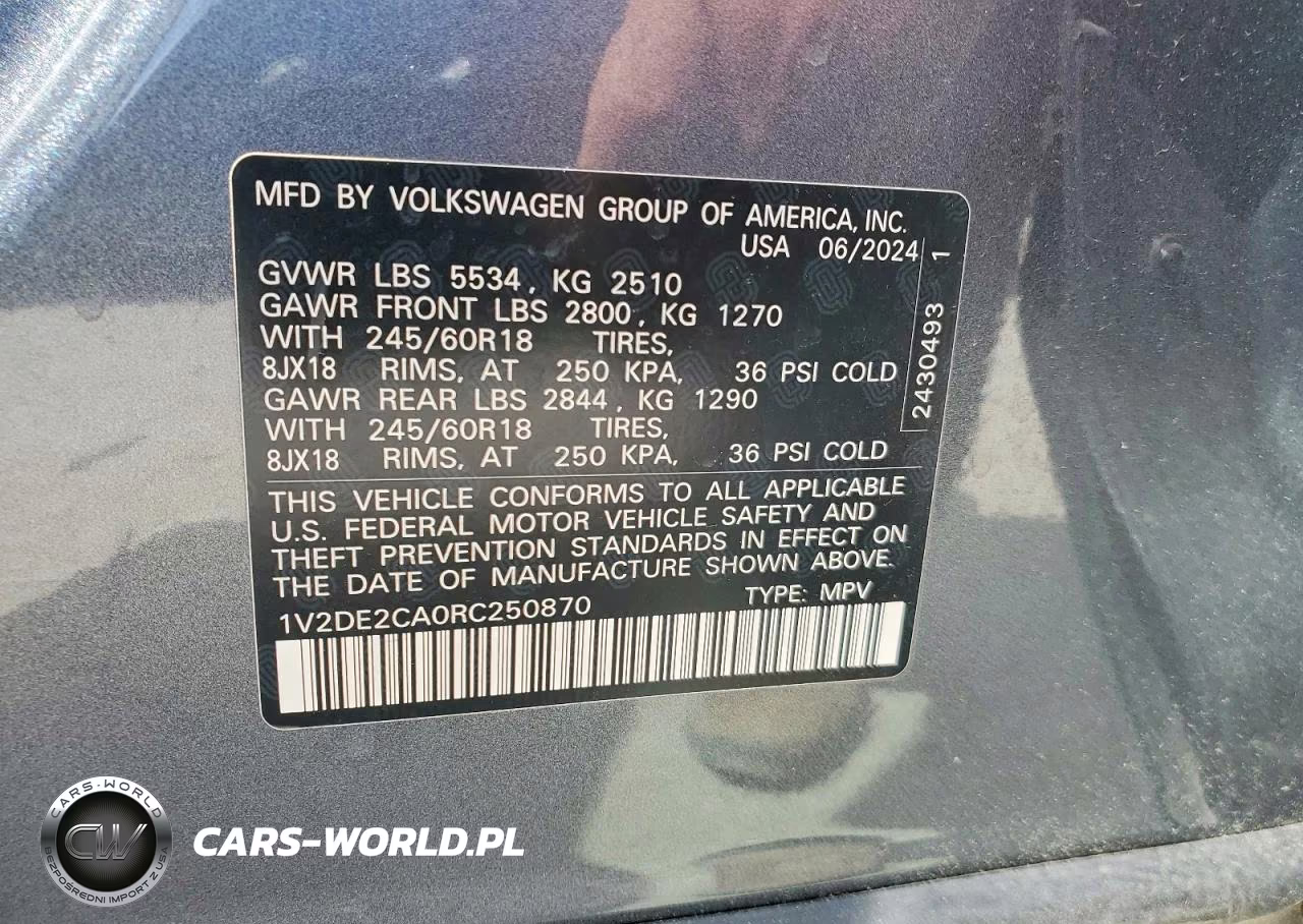 2024 Volkswagen Atlas Cross Sport Se VIN:1V2DE2CA0RC250870 - 14
