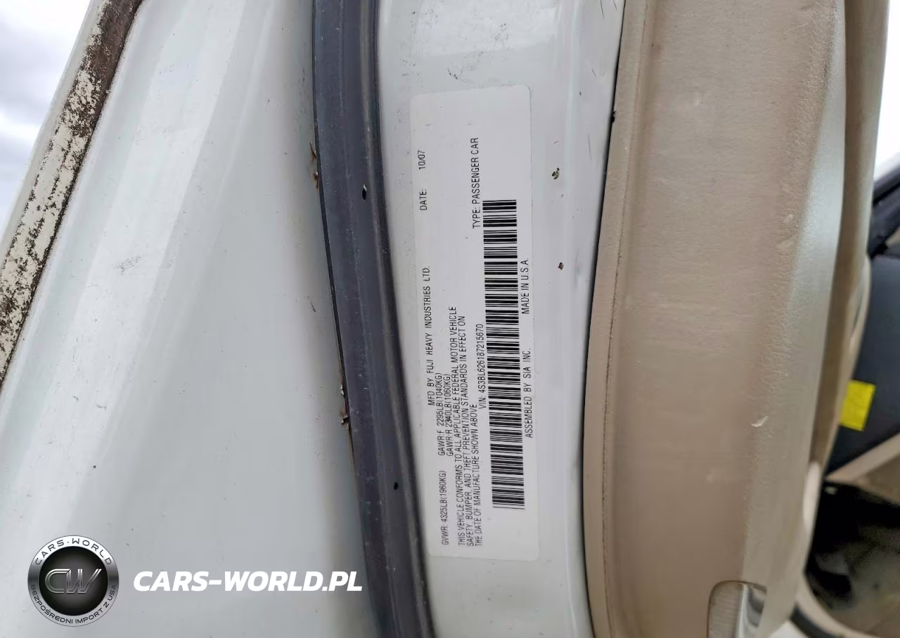 2008 Subaru Legacy 2.5I Limited VIN:4S3BL626187215670 - 12