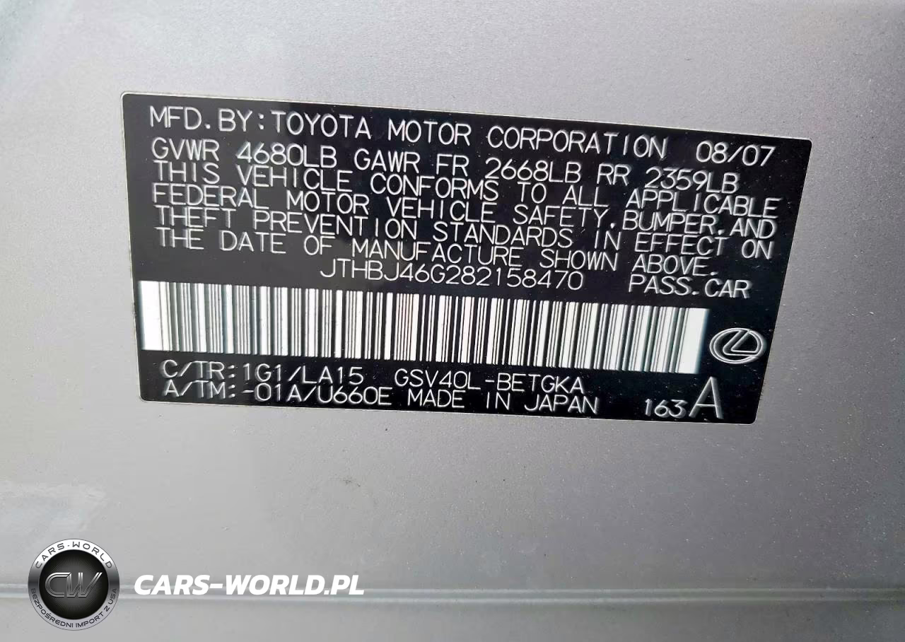 2008 Lexus Es 350 VIN:JTHBJ46G282158470 - 13