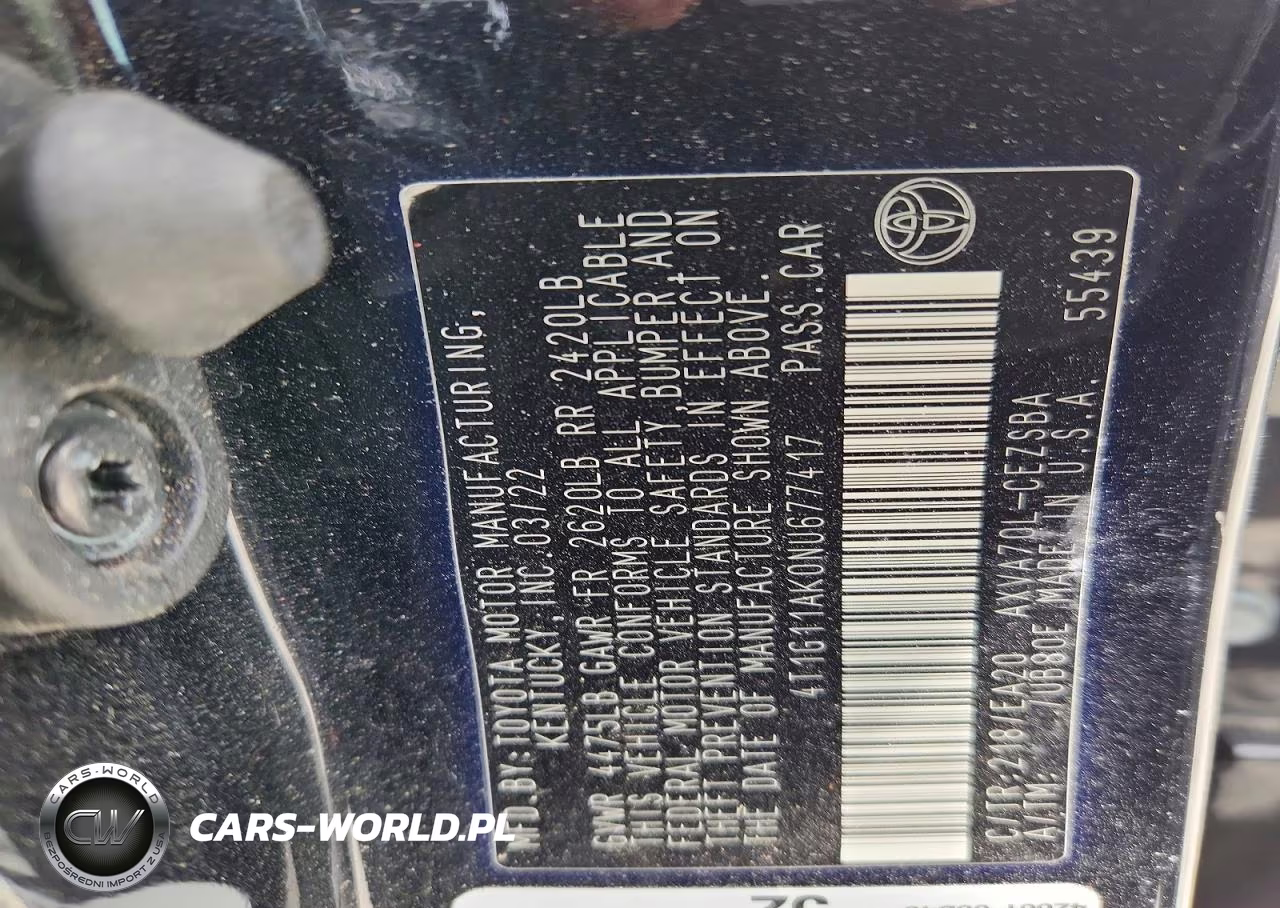 2022 Toyota Camry Se VIN:4T1G11AK0NU677417 - 12