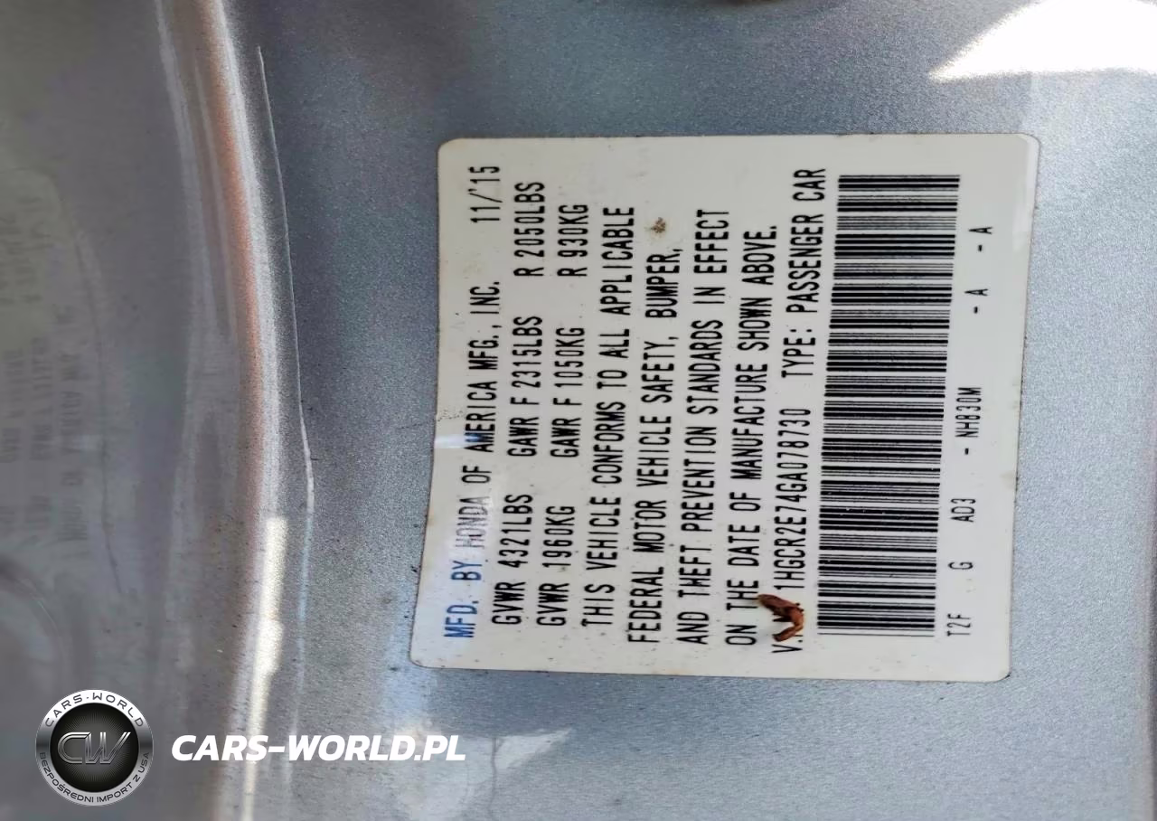 2016 Honda Accord Ex VIN:1HGCR2E74GA078730 - 13