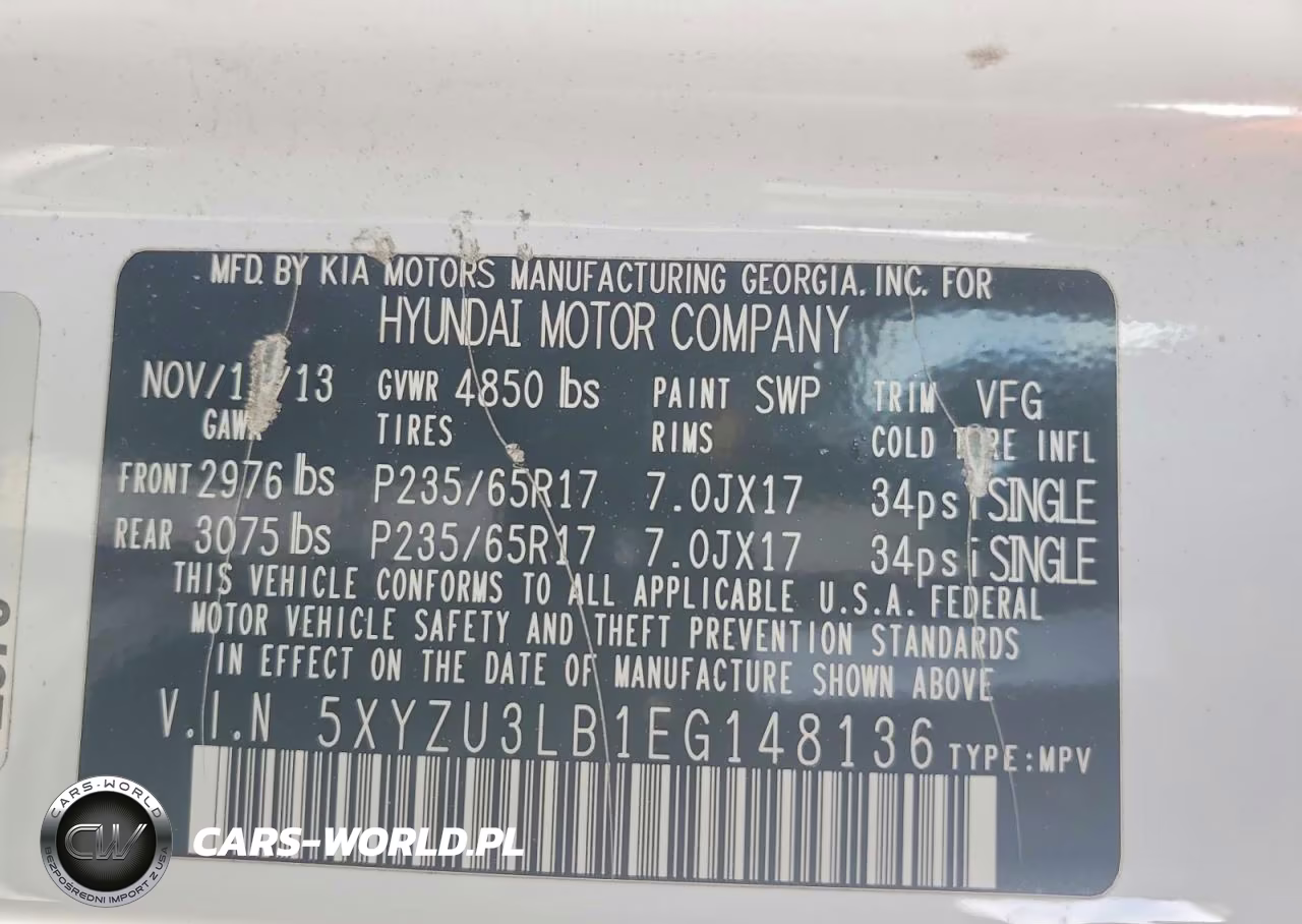 2014 Hyundai Santa Fe Sport 2.4L VIN:5XYZU3LB1EG148136 - 13
