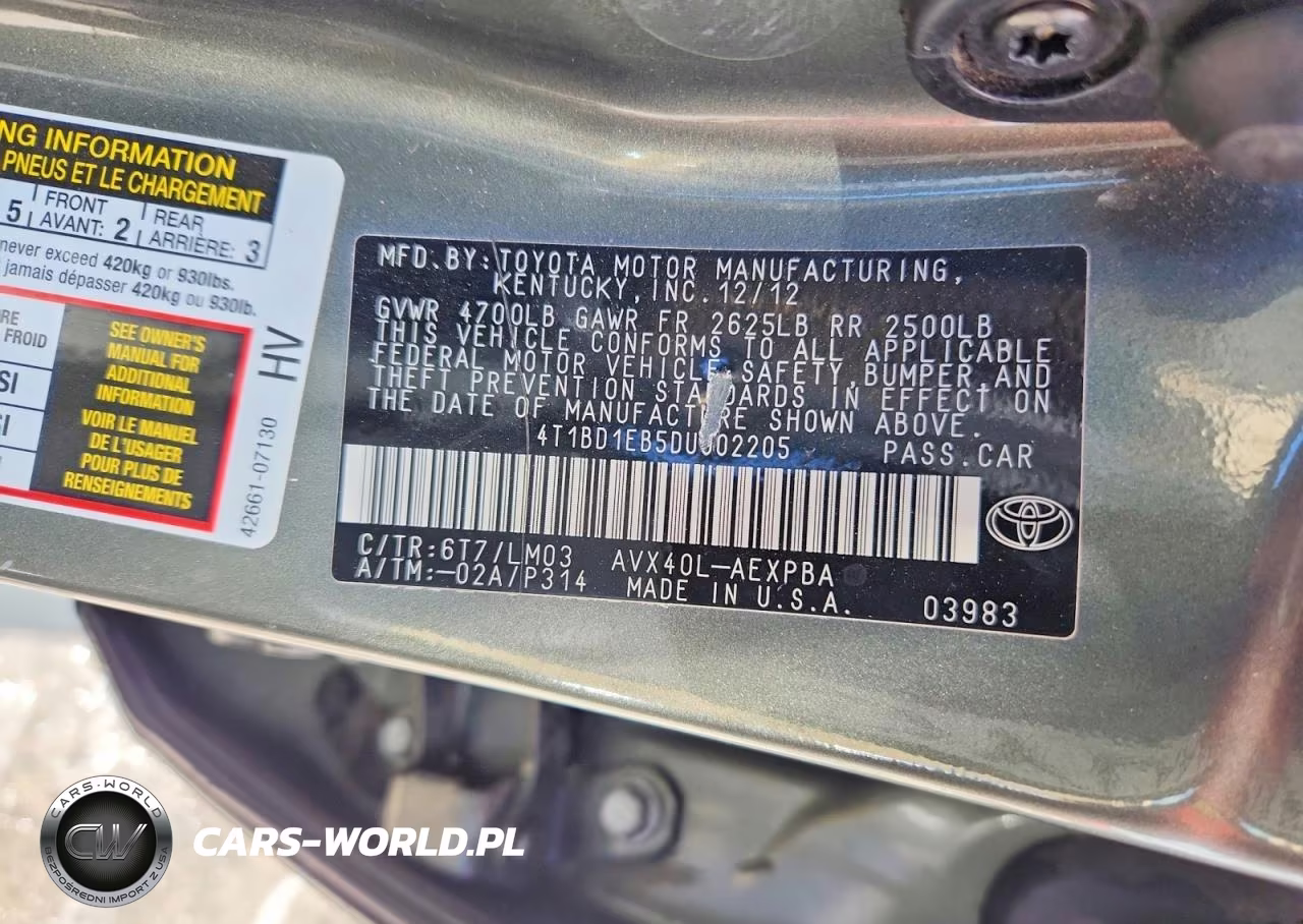 2013 Toyota Avalon Hybrid Limited VIN:4T1BD1EB5DU002205 - 12