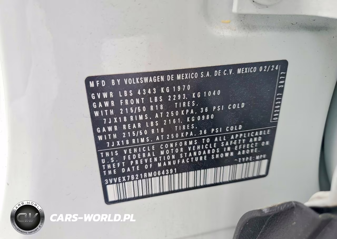 2024 Volkswagen Taos Se VIN:3VVEX7B21RM064391 - 13