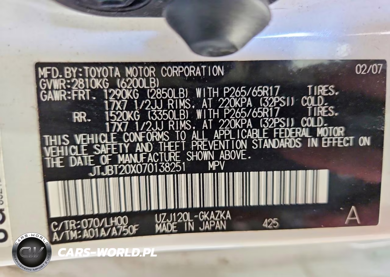 2007 Lexus Gx 470 VIN:JTJBT20X070138251 - 13