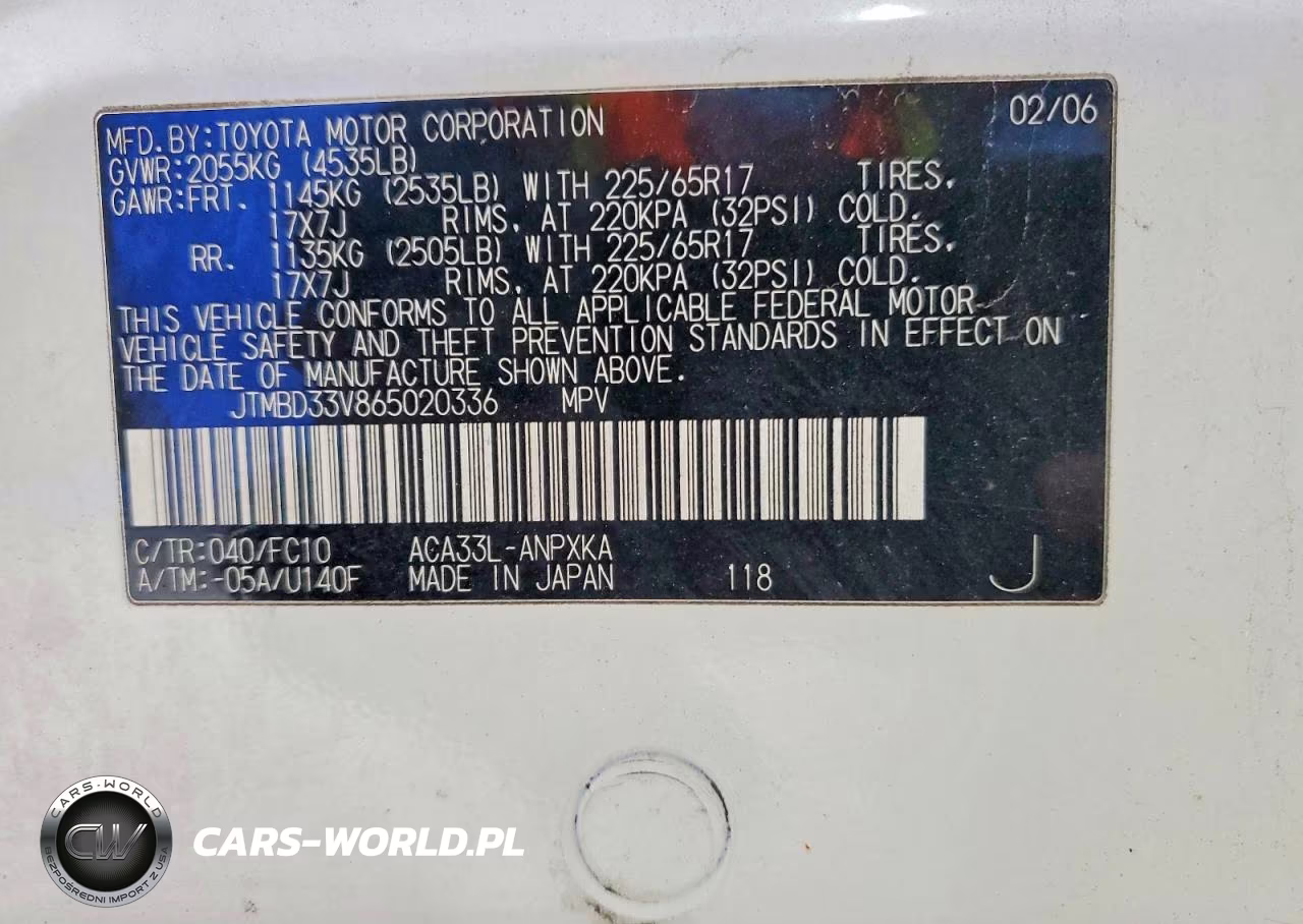 2006 Toyota Rav4 Base VIN:JTMBD33V865020336 - 12
