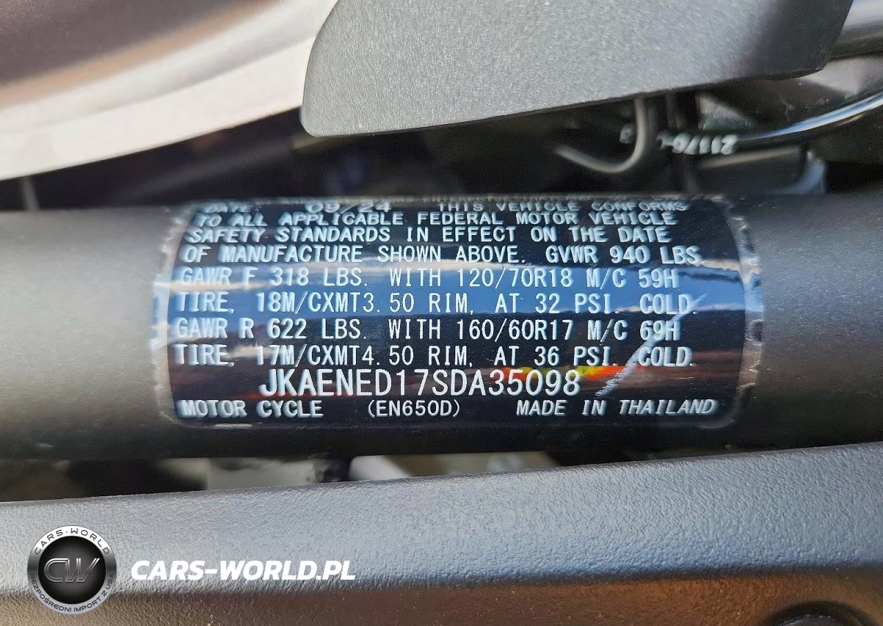 2025 Kawasaki En650 D VIN:JKAENED17SDA35098 - 9