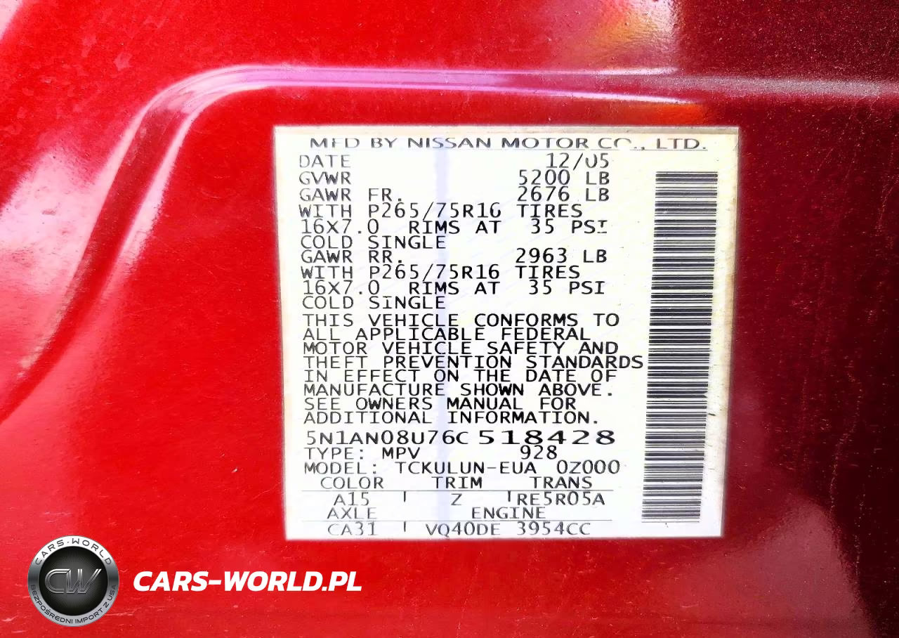 2006 Nissan Xterra X VIN:5N1AN08U76C518428 - 13