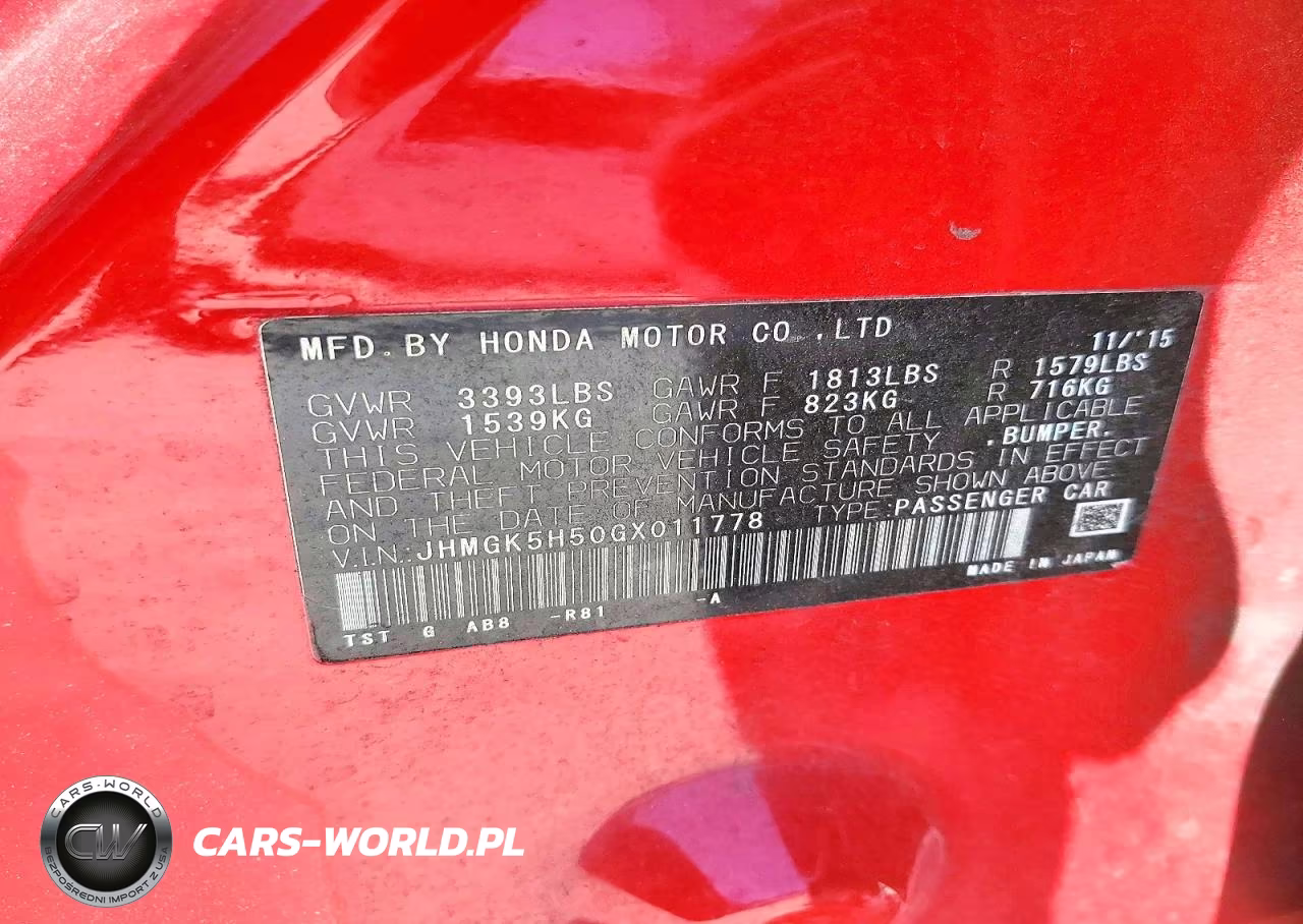 2016 Honda Fit Lx VIN:JHMGK5H50GX011778 - 12