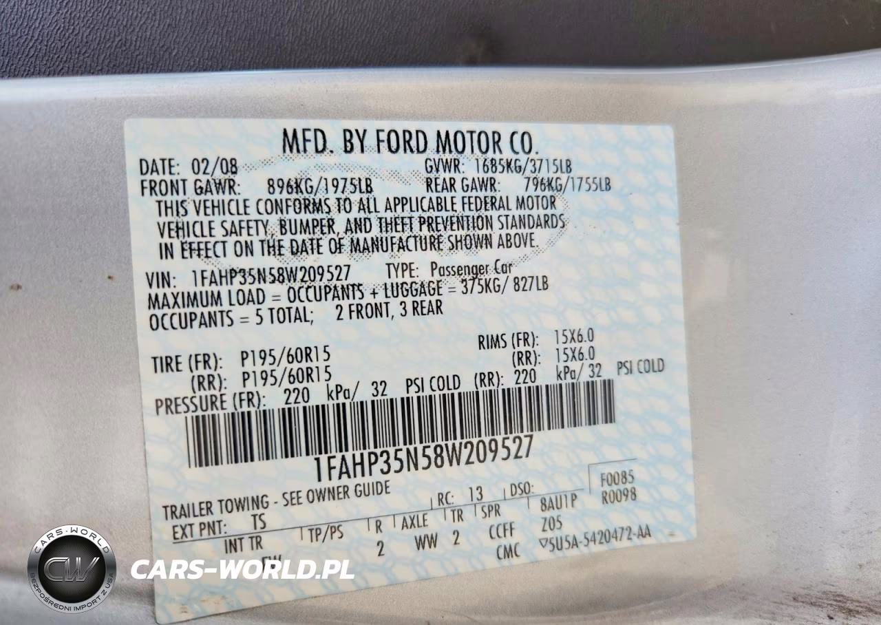 2008 Ford Focus Se VIN:1FAHP35N58W209527 - 13