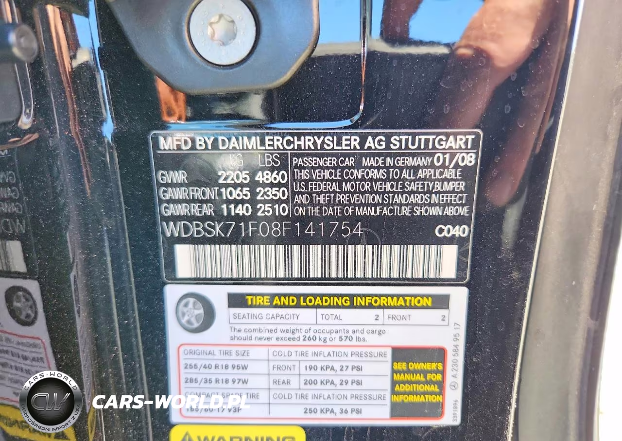 2008 Mercedes-Benz Sl550 VIN:WDBSK71F08F141754 - 12