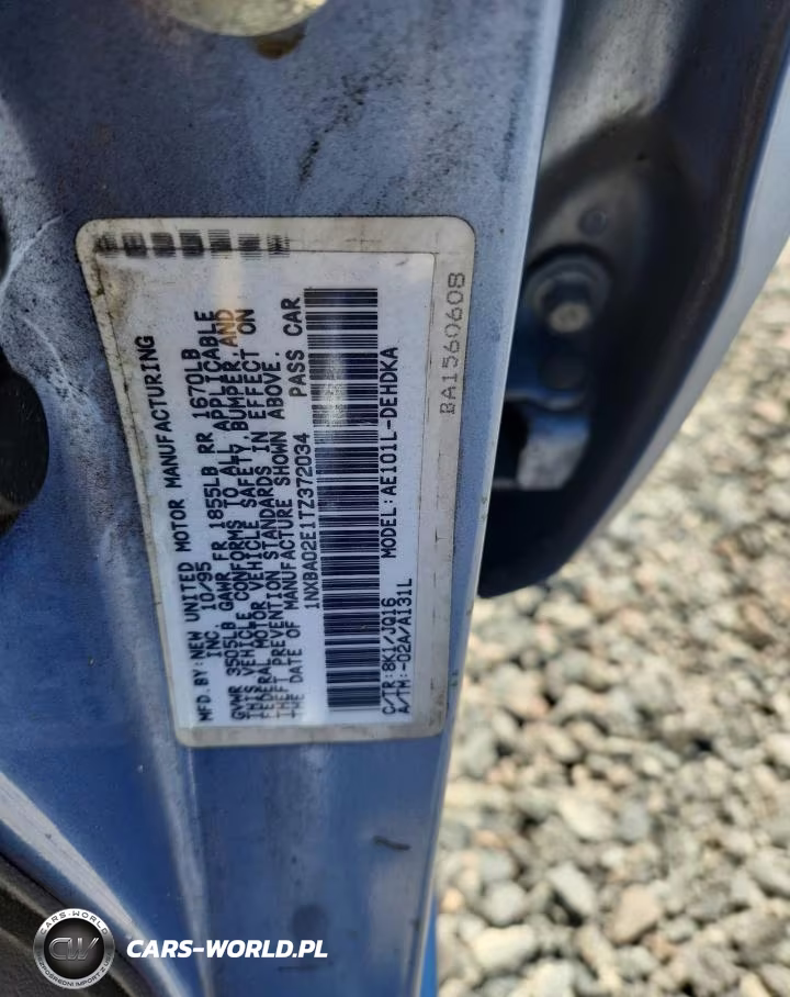 1996 Toyota Corolla Base VIN:1NXBA02E1TZ372034 - 12