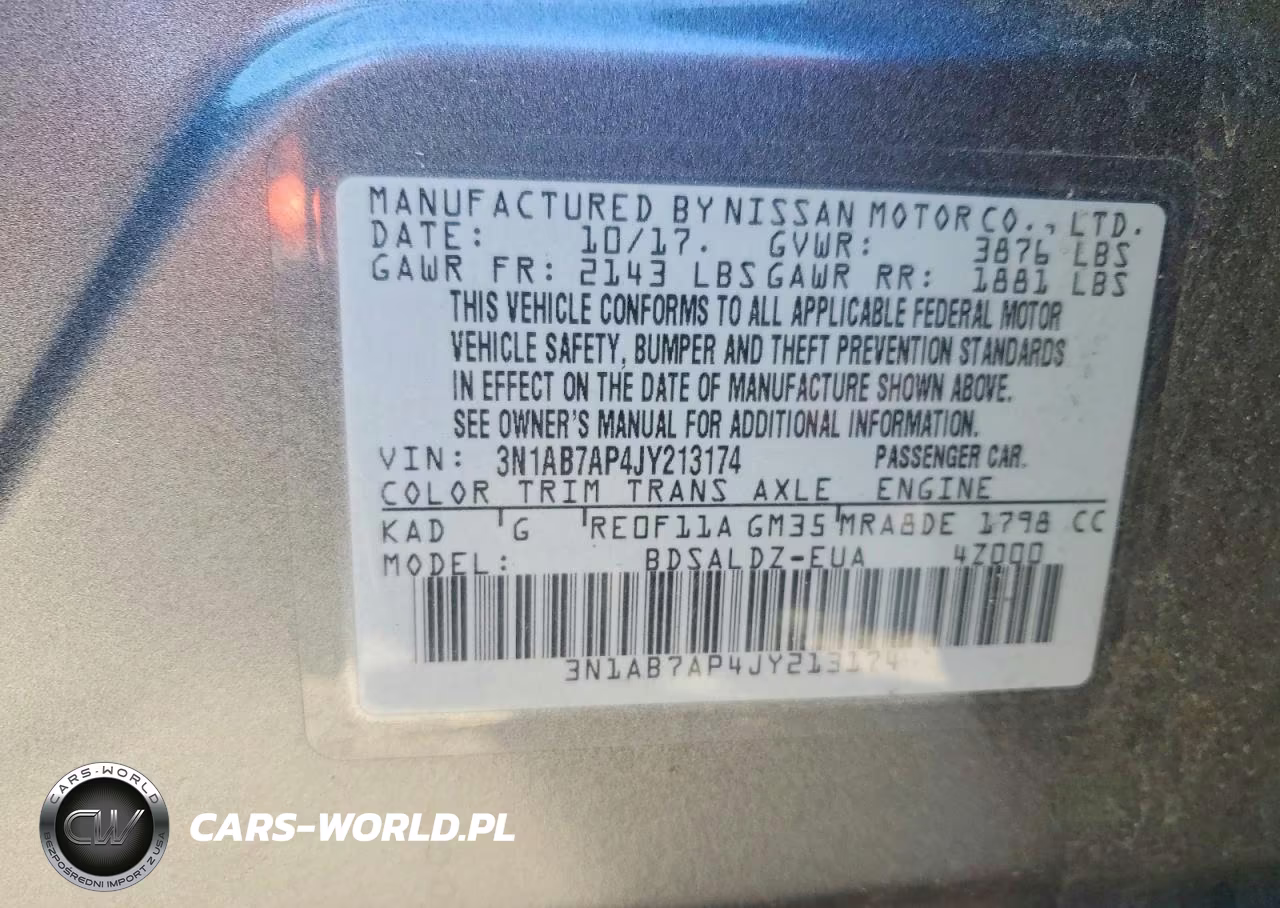 2018 Nissan Sentra Sv VIN:3N1AB7AP4JY213174 - 12