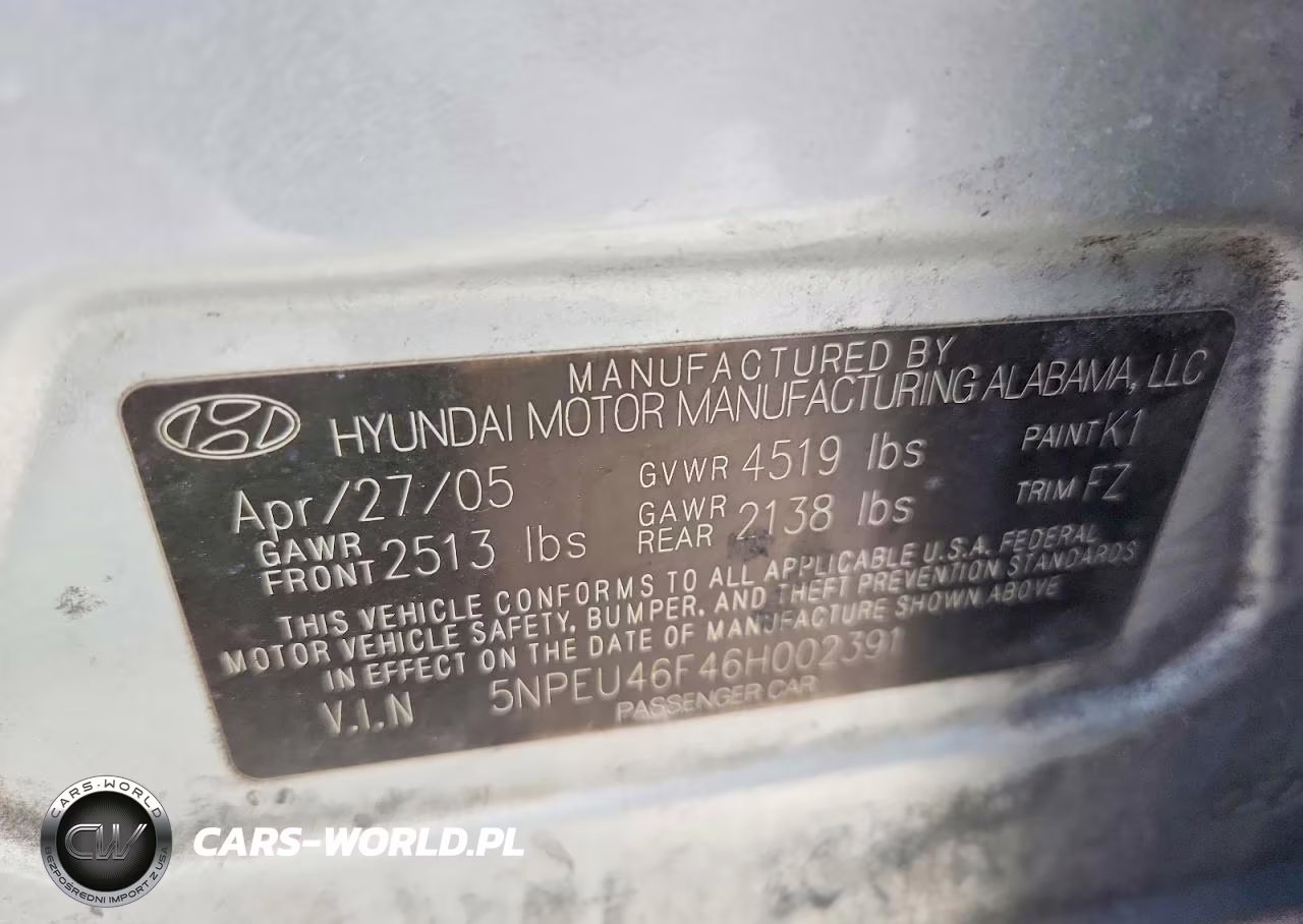 2006 Hyundai Sonata Gls V6 VIN:5NPEU46F46H002391 - 13