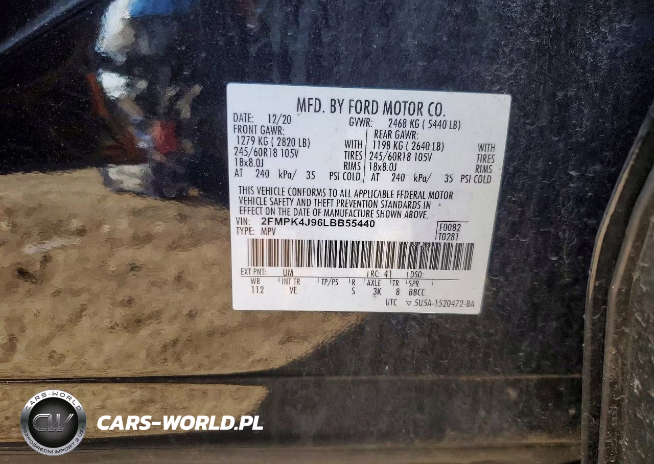 2020 Ford Edge Sel VIN:2FMPK4J96LBB55440 - 12