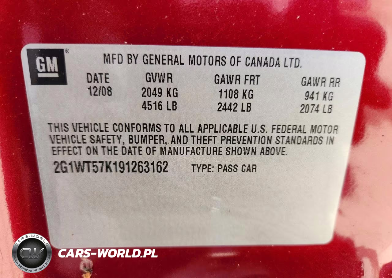 2009 Chevrolet Impala 1Lt VIN:2G1WT57K191263162 - 12