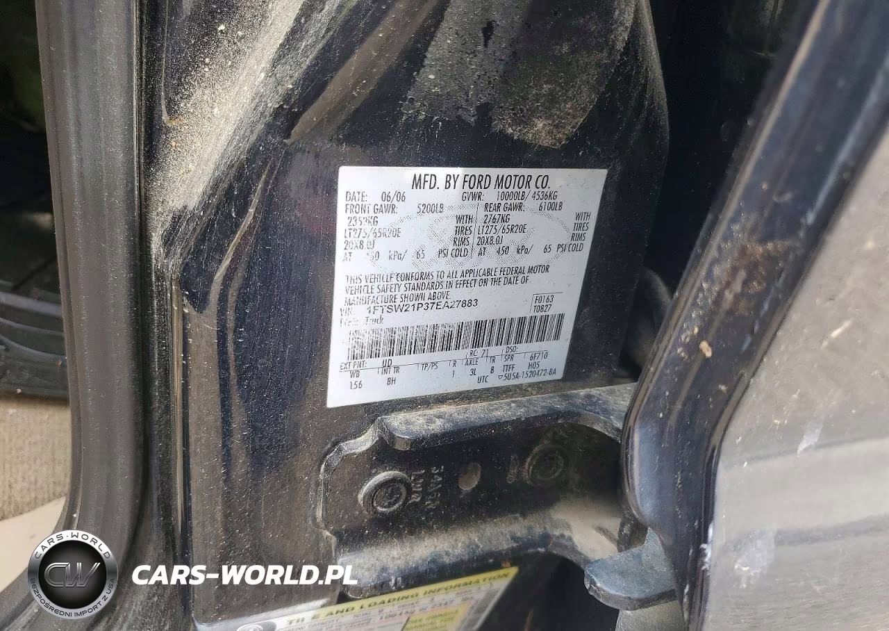 2007 Ford F250 VIN:1FTSW21P37EA27883 - 12