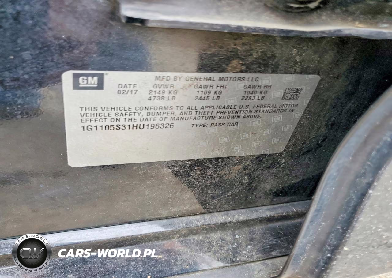2017 Chevrolet Impala Lt VIN:1G1105S31HU196326 - 13
