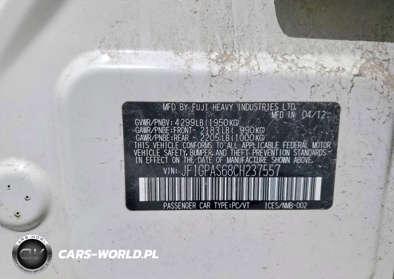 2012 Subaru Impreza Sport Limited VIN:JF1GPAS68CH237557 - 12