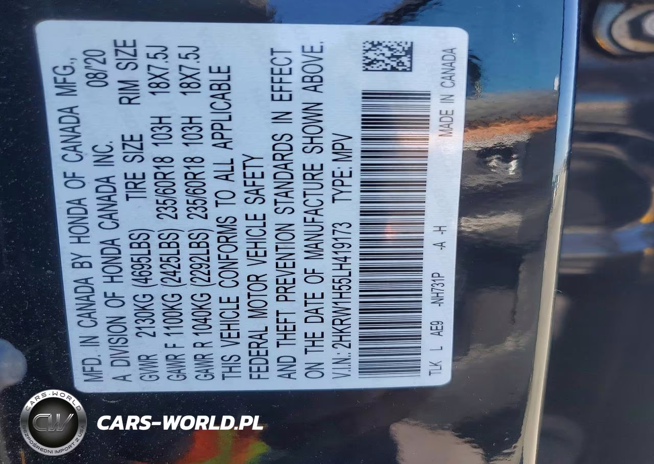 2020 Honda Cr-V Ex VIN:2HKRW1H55LH419173 - 13