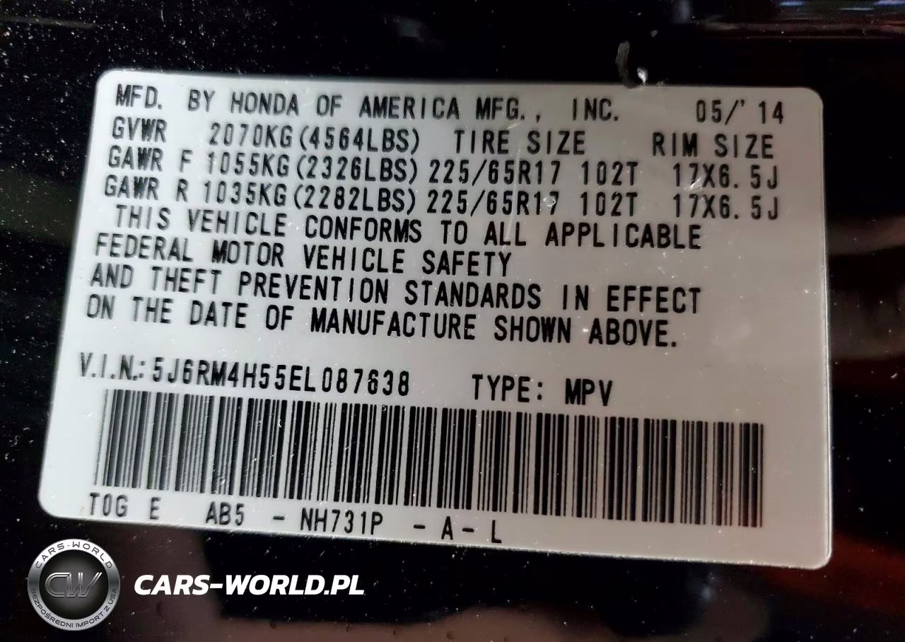 2014 Honda Cr-V Ex VIN:5J6RM4H55EL087638 - 14